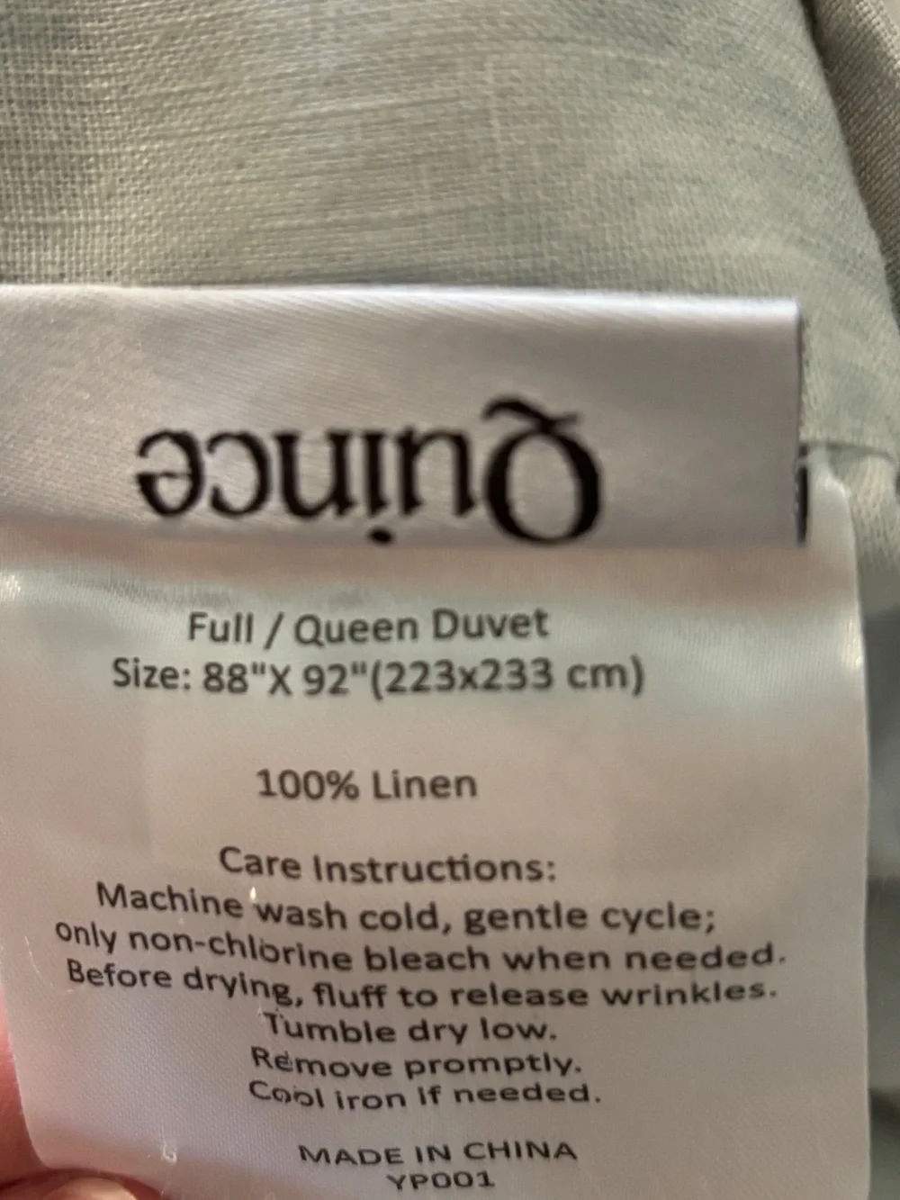 Quince Mist European Linen Duvet Cover Full/Queen